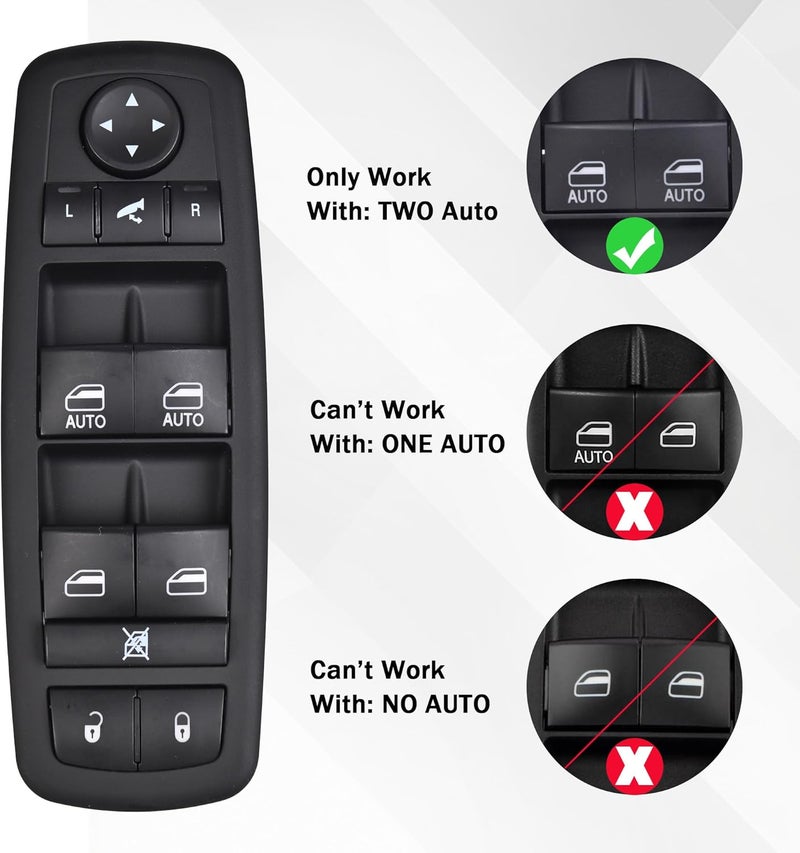 RLP Driver Side Master Power Window Switch 9 Pins + 3Pins Compatible with 2012-2015 17-19 Dodge Grand Caravan 2013-2015 Ram 1500 2500 2015 Ram 3500 2012-2015 Town&Country Replaces# 68110867AB 68110867AA - Image 5